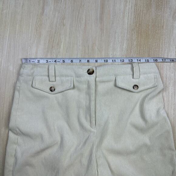 TOPSHOP Cream Corduroy Wide Leg High Rise Retro Chic Women's Trousers Pants 10 - Picture 10 of 15